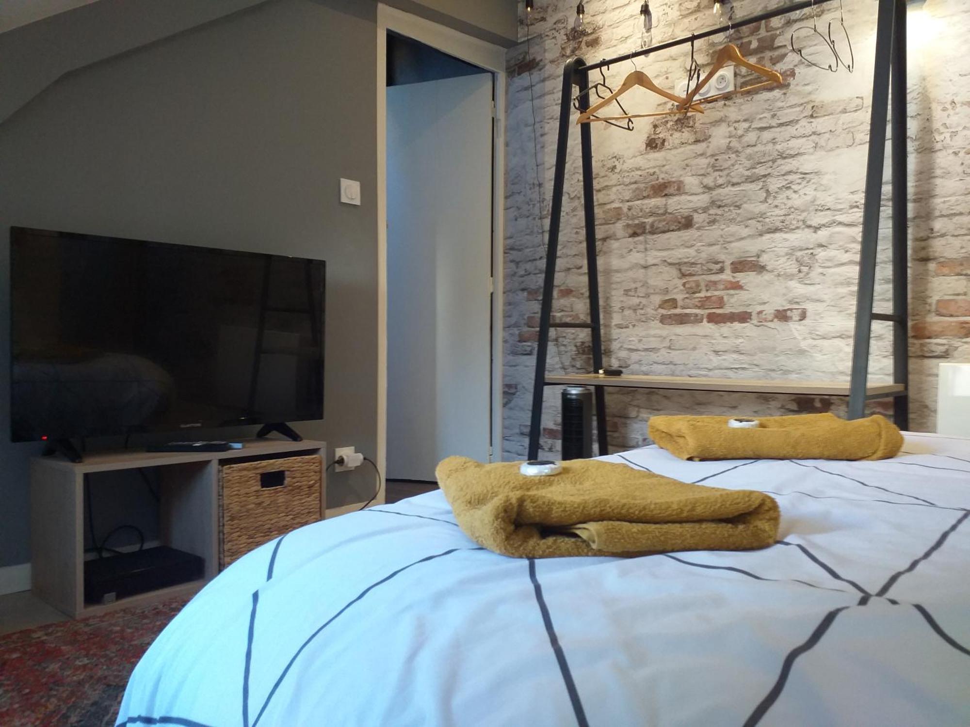 Les Volets Bleus - Deux Appartements Et Un Studio, Jardin Бурж Стая снимка